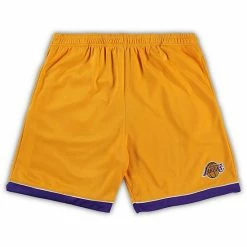 Men's Fanatics Branded Gold/Purple Los Angeles Lakers Big & Tall Team Shorts