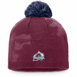Women's Fanatics Branded Burgundy/Navy Colorado Avalanche Authentic Pro Team Locker Room Beanie With Pom