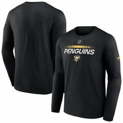 Men's Fanatics Branded Black Pittsburgh Penguins Authentic Pro Core Collection Prime Wordmark Long Sleeve T-Shirt -Metaverse shop unnamed file 411