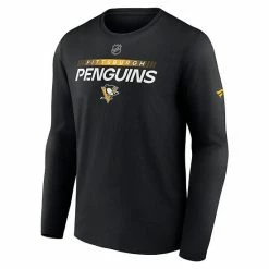Men's Fanatics Branded Black Pittsburgh Penguins Authentic Pro Core Collection Prime Wordmark Long Sleeve T-Shirt -Metaverse shop unnamed file 412