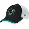 Men's Fanatics Branded Black/White San Jose Sharks Authentic Pro Team Locker Room Trucker Snapback Hat -Metaverse shop unnamed file 4135