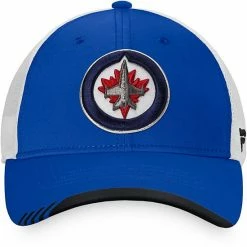 Men's Fanatics Branded Blue/White Winnipeg Jets Authentic Pro Team Locker Room Trucker Snapback Hat -Metaverse shop unnamed file 4149