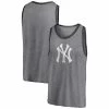 Men's Fanatics Branded Heathered Gray New York Yankees Famous Tri-Blend Tank Top -Metaverse shop unnamed file 4161