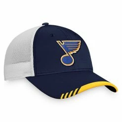 Men's Fanatics Branded Navy/White St. Louis Blues Authentic Pro Team Locker Room Trucker Snapback Hat -Metaverse shop unnamed file 4165