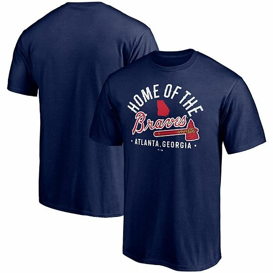 Men's Fanatics Branded Navy Atlanta Braves Team Logo Hometown T-Shirt 4 Men's Fanatics Branded Navy Atlanta Braves Team Logo Hometown T-Shirt - Image 2