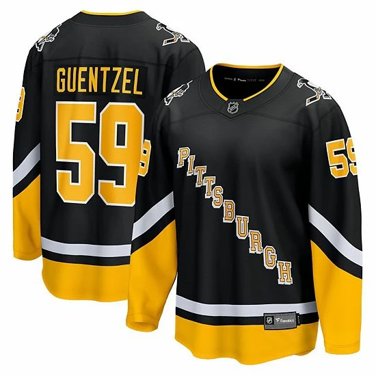 Men's Fanatics Branded Jake Guentzel Black Pittsburgh Penguins 2021/22 Alternate Premier Breakaway Player Jersey 3 Men's Fanatics Branded Jake Guentzel Black Pittsburgh Penguins 2021/22 Alternate Premier Breakaway Player Jersey
