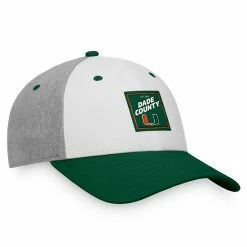 Men's Fanatics Branded White/Green Miami Hurricanes Block Party Adjustable Hat -Metaverse shop unnamed file 4535