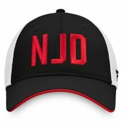 Women's Fanatics Branded Black/White New Jersey Devils Iconic Trucker Adjustable Hat -Metaverse shop unnamed file 4570