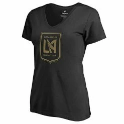 Women's Fanatics Branded Black LAFC Logo Primary V-Neck T-Shirt -Metaverse shop unnamed file 4618