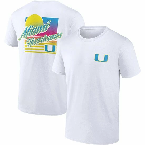 Men's Fanatics Branded White Miami Hurricanes High Hurdles T-Shirt