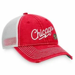Men's Fanatics Branded Red Chicago Blackhawks Vintage Sport Resort Trucker Snapback Hat -Metaverse shop unnamed file 4679