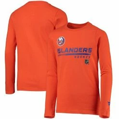 Youth Fanatics Branded Orange New York Islanders Authentic Pro Prime Long Sleeve T-Shirt