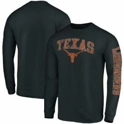 Youth Fanatics Branded Black Texas Longhorns Distressed Arch Logo Long Sleeve T-Shirt