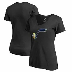 Women's Fanatics Branded Black Utah Jazz Midnight Mascot V-Neck T-Shirt -Metaverse shop unnamed file 4753