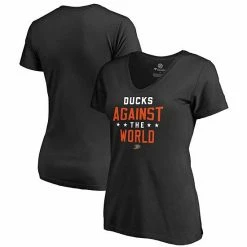 Women's Fanatics Branded Black Anaheim Ducks Against The World V-Neck T-Shirt