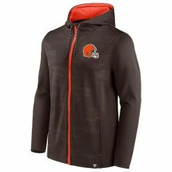 Men's Fanatics Branded Brown/Orange Cleveland Browns Ball Carrier Full-Zip Hoodie -Metaverse shop unnamed file 4786