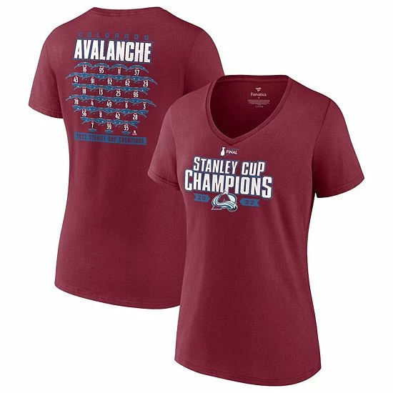 Women's Fanatics Branded Burgundy Colorado Avalanche 2022 Stanley Cup Champions Jersey Roster V-Neck T-Shirt Women's Fanatics Branded Burgundy Colorado Avalanche 2022 Stanley Cup Champions Jersey Roster V-Neck T-Shirt -Metaverse shop unnamed file 4798