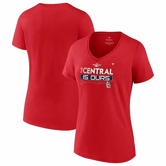 Women's Fanatics Branded Red St. Louis Cardinals 2022 NL Central Division Champions Locker Room V-Neck T-Shirt Women's Fanatics Branded Red St. Louis Cardinals 2022 NL Central Division Champions Locker Room V-Neck T-Shirt -Metaverse shop unnamed file 4863