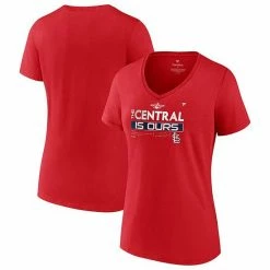 Women's Fanatics Branded Red St. Louis Cardinals 2022 NL Central Division Champions Locker Room V-Neck T-Shirt 3 Women's Fanatics Branded Red St. Louis Cardinals 2022 NL Central Division Champions Locker Room V-Neck T-Shirt -Metaverse shop unnamed file 4864