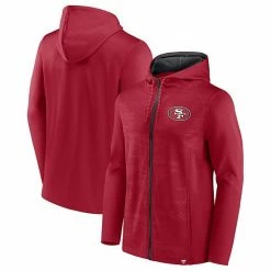 Men's Fanatics Branded Scarlet/Black San Francisco 49ers Ball Carrier Full-Zip Hoodie -Metaverse shop unnamed file 4880