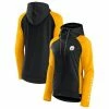 Women's Fanatics Branded Black/Gold Pittsburgh Steelers End Around Raglan Full-Zip Hoodie -Metaverse shop unnamed file 4887