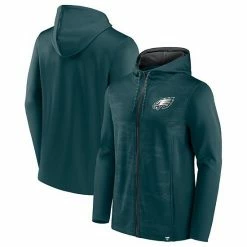 Men's Fanatics Branded Midnight Green/Black Philadelphia Eagles Ball Carrier Full-Zip Hoodie