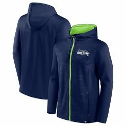 Men's Fanatics Branded College Navy/Neon Green Seattle Seahawks Ball Carrier Full-Zip Hoodie -Metaverse shop unnamed file 4923