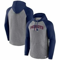 Men's Fanatics Branded Heathered Gray/Navy New England Patriots By Design Raglan Pullover Hoodie 3 Men's Fanatics Branded Heathered Gray/Navy New England Patriots By Design Raglan Pullover Hoodie -Metaverse shop unnamed file 5118