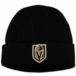 Men's Fanatics Branded Black Vegas Golden Knights Core Primary Logo Cuffed Knit Hat