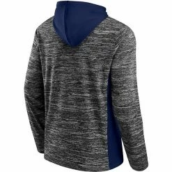 Men's Fanatics Branded Gray/Navy Cleveland Indians Instant Replay Colorblock Pullover Hoodie -Metaverse shop unnamed file 5162