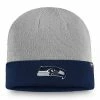 Men's Fanatics Branded Heathered Gray/College Navy Seattle Seahawks 2-Tone Cuffed Knit Hat -Metaverse shop unnamed file 5220