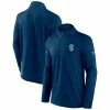 Men's Fanatics Branded Heather Deep Sea Blue Seattle Kraken Authentic Pro Rink Quarter-Zip Jacket -Metaverse shop unnamed file 5231