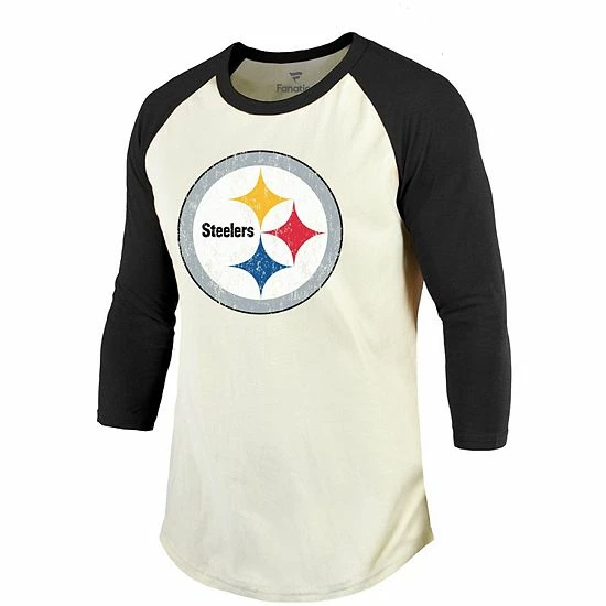 Men's Fanatics Branded Chase Claypool Cream/Black Pittsburgh Steelers Player Raglan Name & Number 3/4-Sleeve T-Shirt Men's Fanatics Branded Chase Claypool Cream/Black Pittsburgh Steelers Player Raglan Name & Number 3/4-Sleeve T-Shirt -Metaverse shop unnamed file 5299