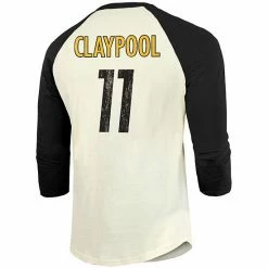 Men's Fanatics Branded Chase Claypool Cream/Black Pittsburgh Steelers Player Raglan Name & Number 3/4-Sleeve T-Shirt 4 Men's Fanatics Branded Chase Claypool Cream/Black Pittsburgh Steelers Player Raglan Name & Number 3/4-Sleeve T-Shirt -Metaverse shop unnamed file 5300