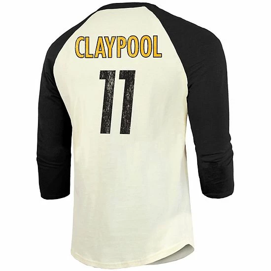 Men's Fanatics Branded Chase Claypool Cream/Black Pittsburgh Steelers Player Raglan Name & Number 3/4-Sleeve T-Shirt Men's Fanatics Branded Chase Claypool Cream/Black Pittsburgh Steelers Player Raglan Name & Number 3/4-Sleeve T-Shirt -Metaverse shop unnamed file 5300
