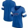 Women's Fanatics Branded Heathered Royal/White Buffalo Bills Distressed Team Tri-Blend V-Neck T-Shirt -Metaverse shop unnamed file 533