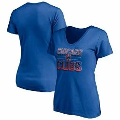 Women's Fanatics Branded Royal Chicago Cubs Compulsion To Win V-Neck T-Shirt