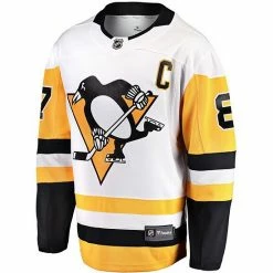 Men's Fanatics Branded Sidney Crosby White Pittsburgh Penguins Captain Away Premier Breakaway Player Jersey -Metaverse shop unnamed file 5392