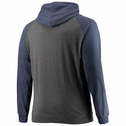 Men's Fanatics Branded Navy/Heathered Charcoal Chicago Bears Big & Tall Lightweight Raglan Pullover Hoodie -Metaverse shop unnamed file 540