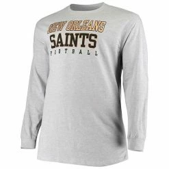 Men's Fanatics Branded Heathered Gray New Orleans Saints Big & Tall Practice Long Sleeve T-Shirt -Metaverse shop unnamed file 5428