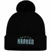 Men's Fanatics Branded Black Seattle Kraken Wordmark Logo Cuffed Knit Hat With Pom