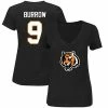 Fanatics Women's Joe Burrow Black Cincinnati Bengals Plus Size Fair Catch Name & Number V-Neck T-Shirt