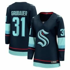 Women's Fanatics Branded Philipp Grubauer Deep Sea Blue Seattle Kraken Home Premier Breakaway Player Jersey -Metaverse shop unnamed file 5515