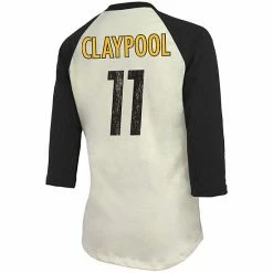 Women's Fanatics Branded Chase Claypool Cream/Black Pittsburgh Steelers Player Raglan Name & Number 3/4-Sleeve T-Shirt -Metaverse shop unnamed file 5519