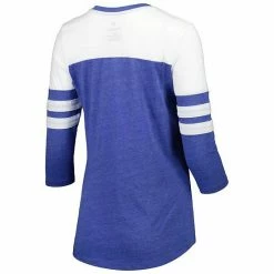Women's Fanatics Branded Heather Royal New York Mets League Leader Tri-Blend 3/4-Sleeve V-Neck T-Shirt -Metaverse shop unnamed file 5559
