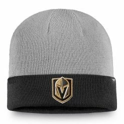 Men's Fanatics Branded Gray/Black Vegas Golden Knights Cuffed Knit Hat