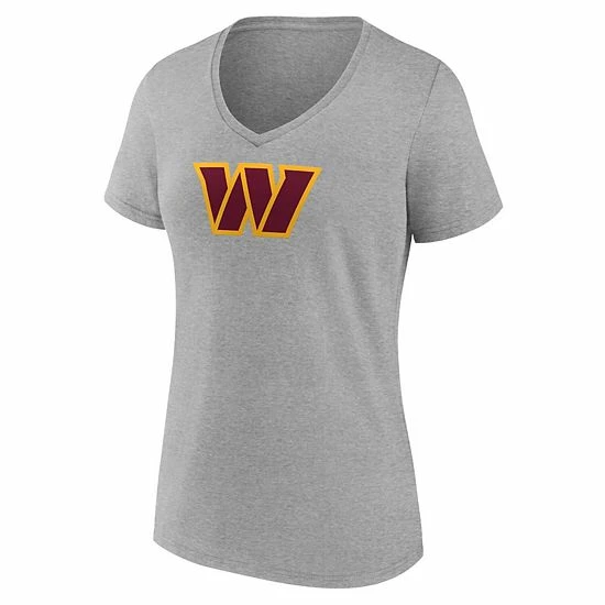 Women's Fanatics Branded Heathered Gray Washington Commanders Primary Logo V-Neck T-Shirt Women's Fanatics Branded Heathered Gray Washington Commanders Primary Logo V-Neck T-Shirt -Metaverse shop unnamed file 5675