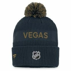 Men's Fanatics Branded Gray/Gold Vegas Golden Knights 2022 NHL Draft Authentic Pro Cuffed Knit Hat With Pom -Metaverse shop unnamed file 5704