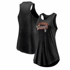 Alternative view of Women's Fanatics Branded Black San Francisco Giants Simplicity Swing Racerback Scoop Neck Tank Top