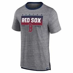 Men's Fanatics Branded Heathered Gray Boston Red Sox Iconic Team Element Speckled Ringer T-Shirt -Metaverse shop unnamed file 5720